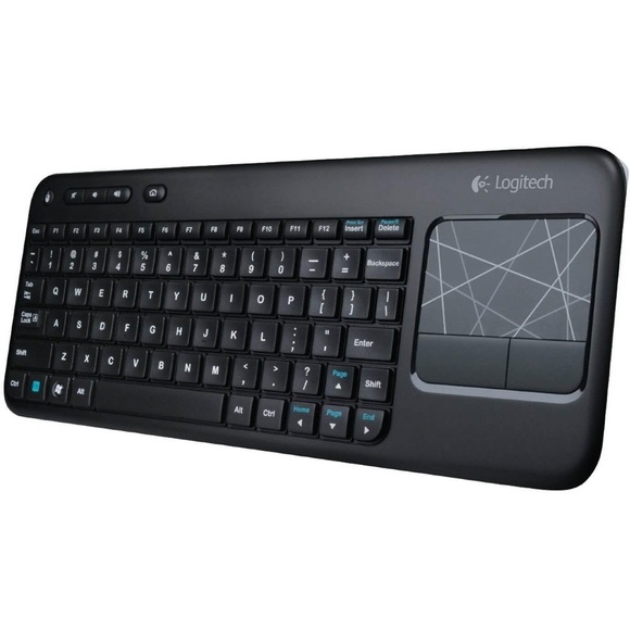 Logitech Black Wireless K400R USB compact Keyboard, 3.5 inch Integrated Touchpad - Picture 2 of 11